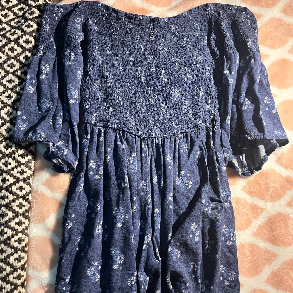 romper blue with flowers comfy